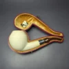 Fikri Baki Smooth Rhodesian w/ Cumberland Estate Block Meerschaum Pipe, Turkish Estates - Image 2