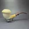 Fikri Baki Magnum Smooth Calabash w/ Cumberland Estate Block Meerschaum Pipe, - Image 3