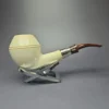 Fikri Baki Smooth Rhodesian w/ Cumberland Estate Block Meerschaum Pipe, Turkish Estates - Image 3