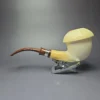 Fikri Baki Magnum Smooth Calabash w/ Cumberland Estate Block Meerschaum Pipe, - Image 5