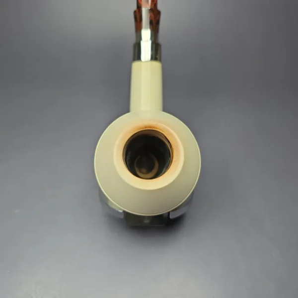 Fikri Baki Smooth Rhodesian w/ Cumberland Estate Block Meerschaum Pipe, Turkish Estates - Image 6