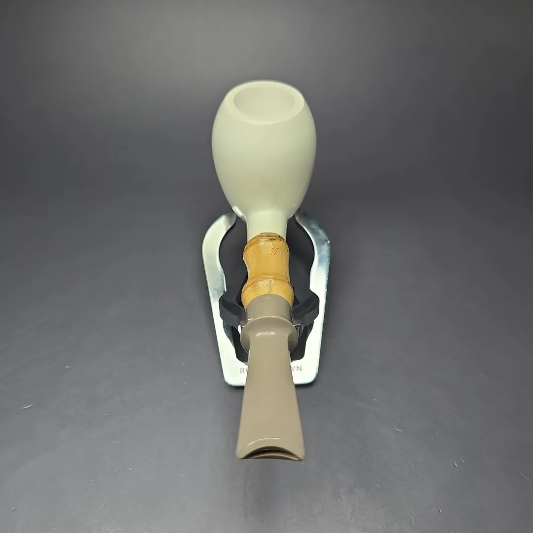 SU Pipes Smooth Acorn w/ Bamboo Handmade Block Meerschaum Pipe, New - Image 7