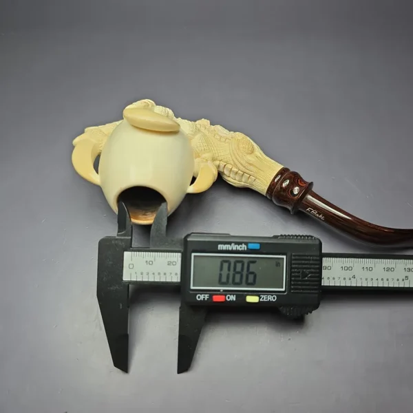 Fikri Baki Eagle Claw w/ Cumberland Estate Block Meerschaum Pipe, Turkish Estates - Image 10