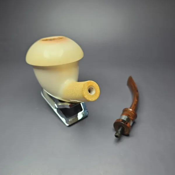 Fikri Baki Magnum Smooth Calabash w/ Cumberland Estate Block Meerschaum Pipe, - Image 11