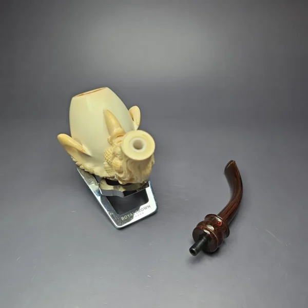 Fikri Baki Eagle Claw w/ Cumberland Estate Block Meerschaum Pipe, Turkish Estates - Image 11