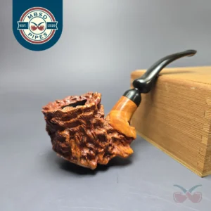 Micoli (Robert Burns) Rusticated Freehand Sitter Estate Briar Pipe, Unsmoked