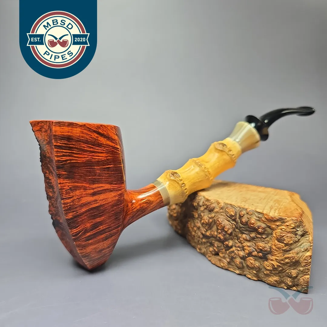 Walt Cannoy 10th Anniversary Cardinal House Hollingsworth Smooth Pickaxe Handmade Briar Pipe, New