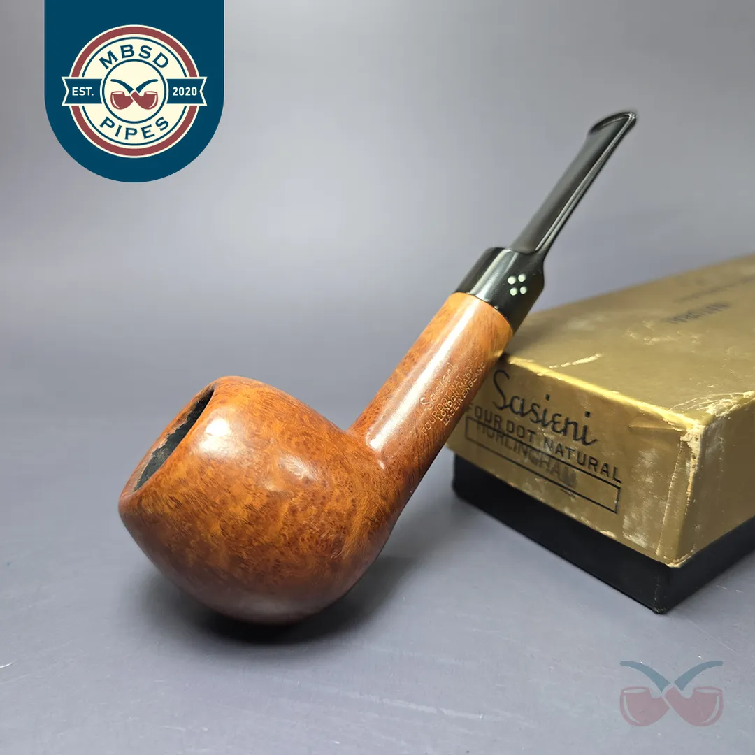 Sasieni Family Era Four Dot Natural Hurlingham S Smooth Apple Estate Briar Pipe, English Estates