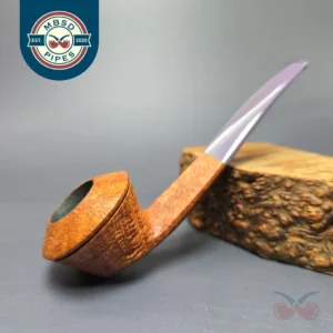 Martin Cermak Sandblasted Wide Shank Bulldog Estate Briar Pipe, Unsmoked