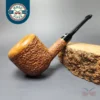 Don Carlos Two Note Partially Rusticated Pot Estate Briar Pipe, Unsmoked