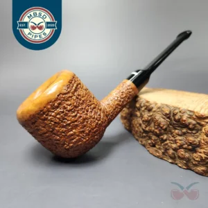 Don Carlos Two Note Partially Rusticated Pot Estate Briar Pipe, Unsmoked