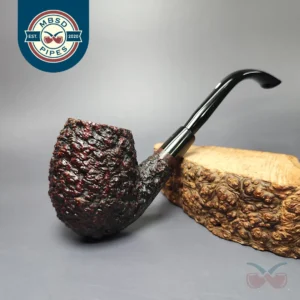 Castello Sea Rock Briar 93 3k Rusticated Bent Egg Estate Briar Pipe, Italian Estates