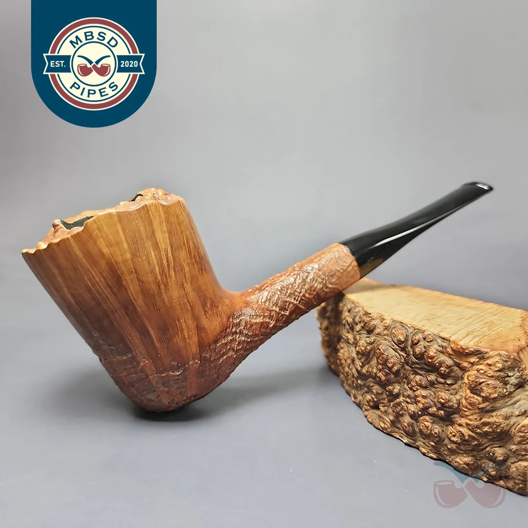 Savinelli XL Partially Sandblasted Freehand 5 Estate Briar Pipe, Italian Estates