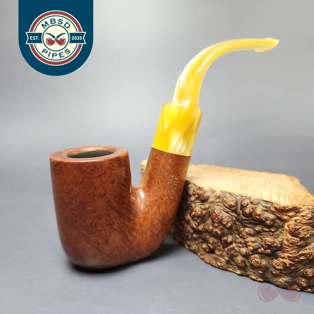 Savinelli Oscar Lucite 604 KS Smooth Oom Paul Estate Briar Pipe, Italian Estates