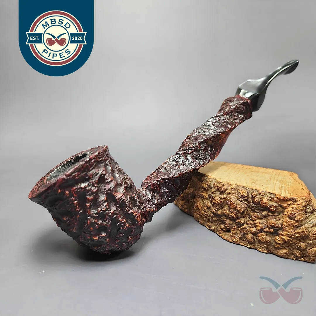 Preben Holm Wengholt Collector 100 Rusticated Spiral Billiard Estate Briar Pipe, Unsmoked