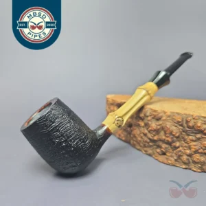 Emiliano Sandblasted Billiard w/ Bamboo & Jupati Handmade Briar Pipe, New