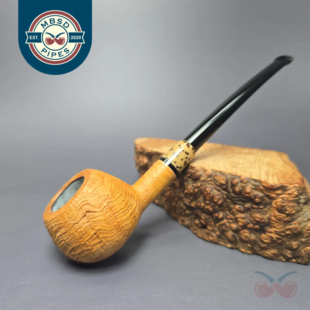 Emiliano Tan Sandblasted Prince w/ Jupati Handmade Briar Pipe, New