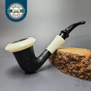 Butz Choquin Calabash Sandblasted w/Acrylic Estate Briar Pipe, Unsmoked, 9mm