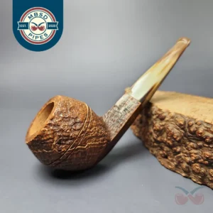 Ropp Vintage Stout Sandblasted Bulldog Estate Briar Pipe, Unsmoked