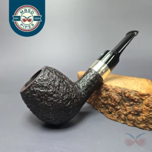 Elwood (Ferndown) Partially Rusticated Apple w/ Silver Estate Briar Pipe, English Estates, 9mm
