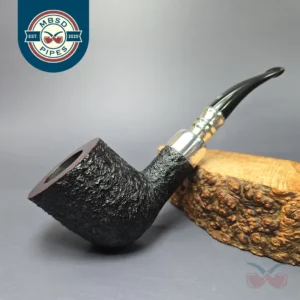 Elwood (Ferndown) Rusticated Zulu w/ Silver Spigot Estate Briar Pipe, English Estates, 9mm