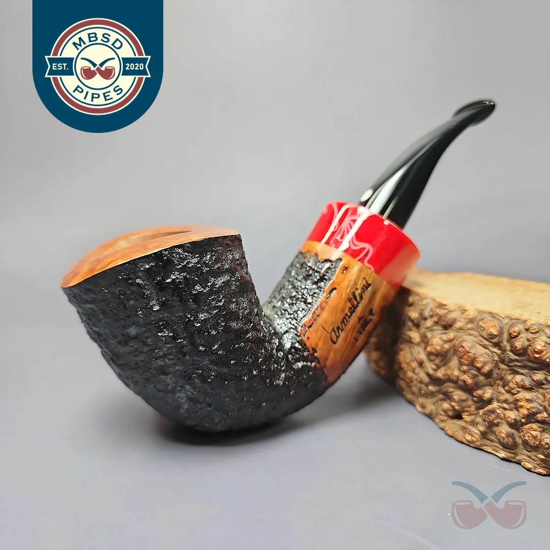 Armellini Botero Reverse Calabash Rusticated Dublin Estate Briar Pipe, Unsmoked