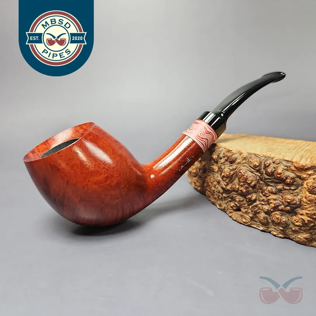 Vauen Rose 8371 Smooth Bent Egg w/ Aluminum Estate Briar Pipe, Unsmoked, 9mm