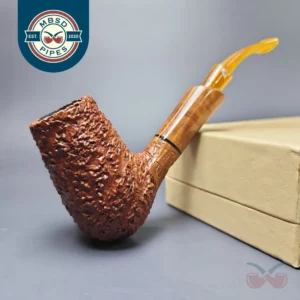 Ascorti Business Rusticated Stack Billiard Estate Briar Pipe, Unsmoked