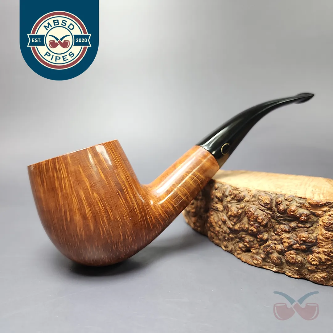 James Upshall 1980s E Grade Smooth Bent Billiard Estate Briar Pipe, English Estates