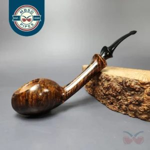 Mina Pipes Smooth Long Shank Blowfish Estate Briar Pipe, Unsmoked