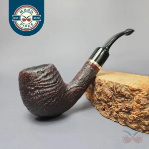 Vauen 5204 Sandblasted Bent Billiard w/ Brass Estate Briar Pipe, Unsmoked, 9mm