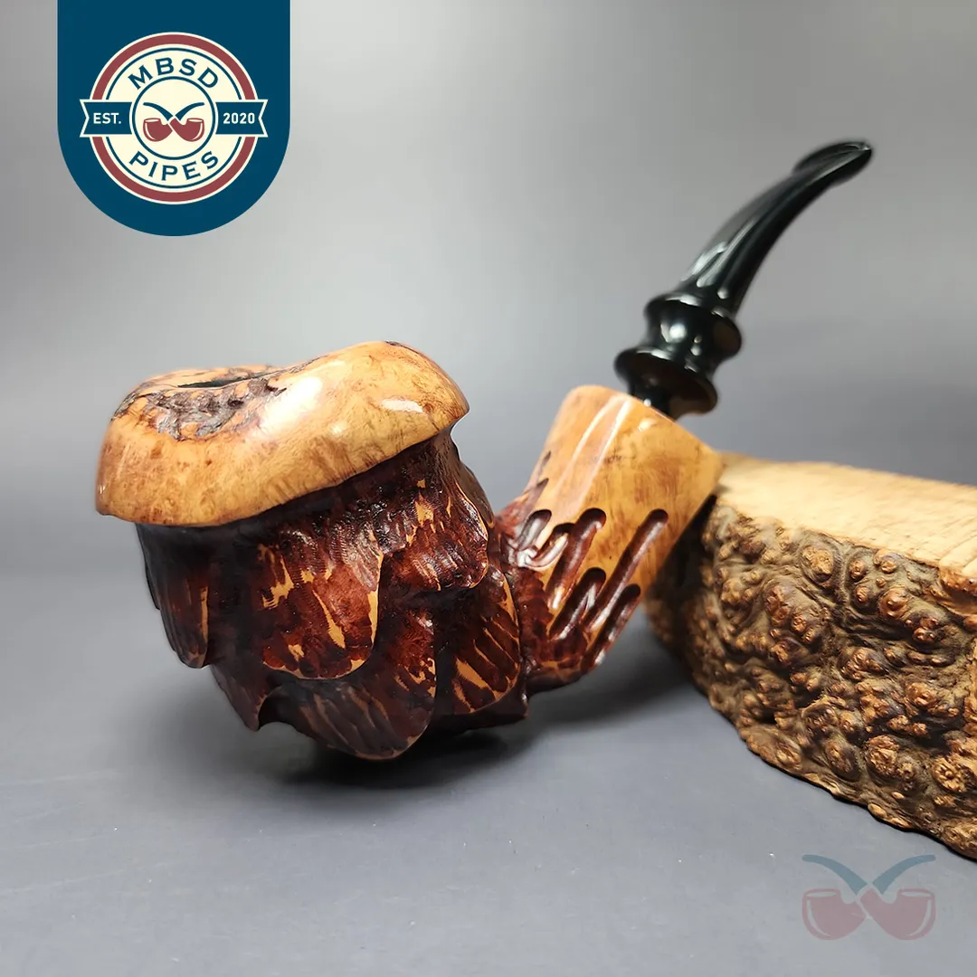 Nording Spruce Cone Partially Rusticated Freehand Estate Briar Pipe, Unsmoked