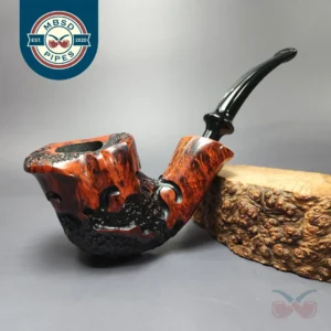 Nording Moss Partially Rusticated Freehand Estate Briar Pipe, Unsmoked