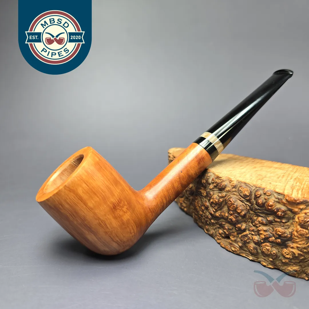 BST (Todd Bannard) 2 Foot Grade Smooth Billiard w/ Imitation Horn Estate Briar Pipe, Unsmoked
