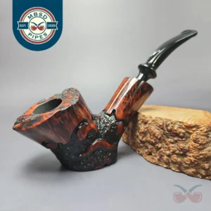 Nording Moss Partially Rusticated Freehand Sitter Estate Briar Pipe, Unsmoked