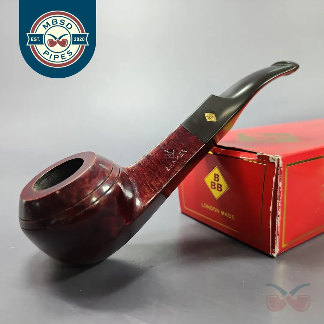 BBB Banker 56071 Smooth Bent Bulldog Estate Briar Pipe, Unsmoked