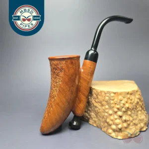 Ed Burak Connoisseur Magnum Partially Rusticated Cavalier Estate Briar Pipe, Unsmoked