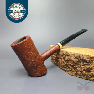 Herriot Pipes Partially Sandblasted Poker w/ Boxwood Handmade Briar Pipe, New