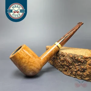 Herriot Pipes Smooth Billiard w/ Boxwood Handmade Briar Pipe, New
