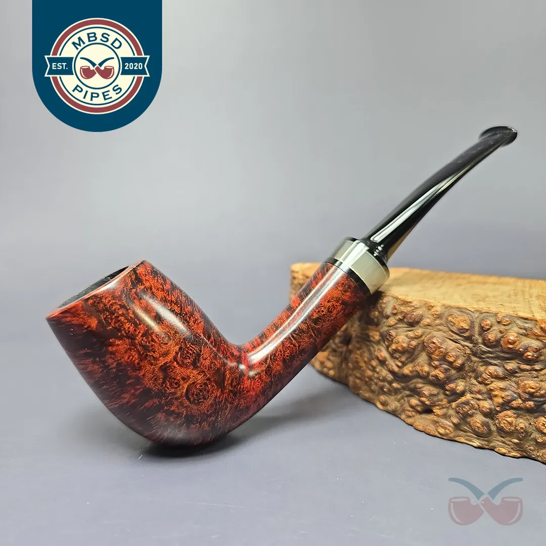 Bruno Nuttens Hand Made Smooth Egg w/ Horn (A) Handmade Briar Pipe, New