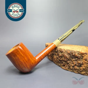 Christophe Wolff Smooth Bing Billiard w/ Ebonite Handmade Briar Pipe, New