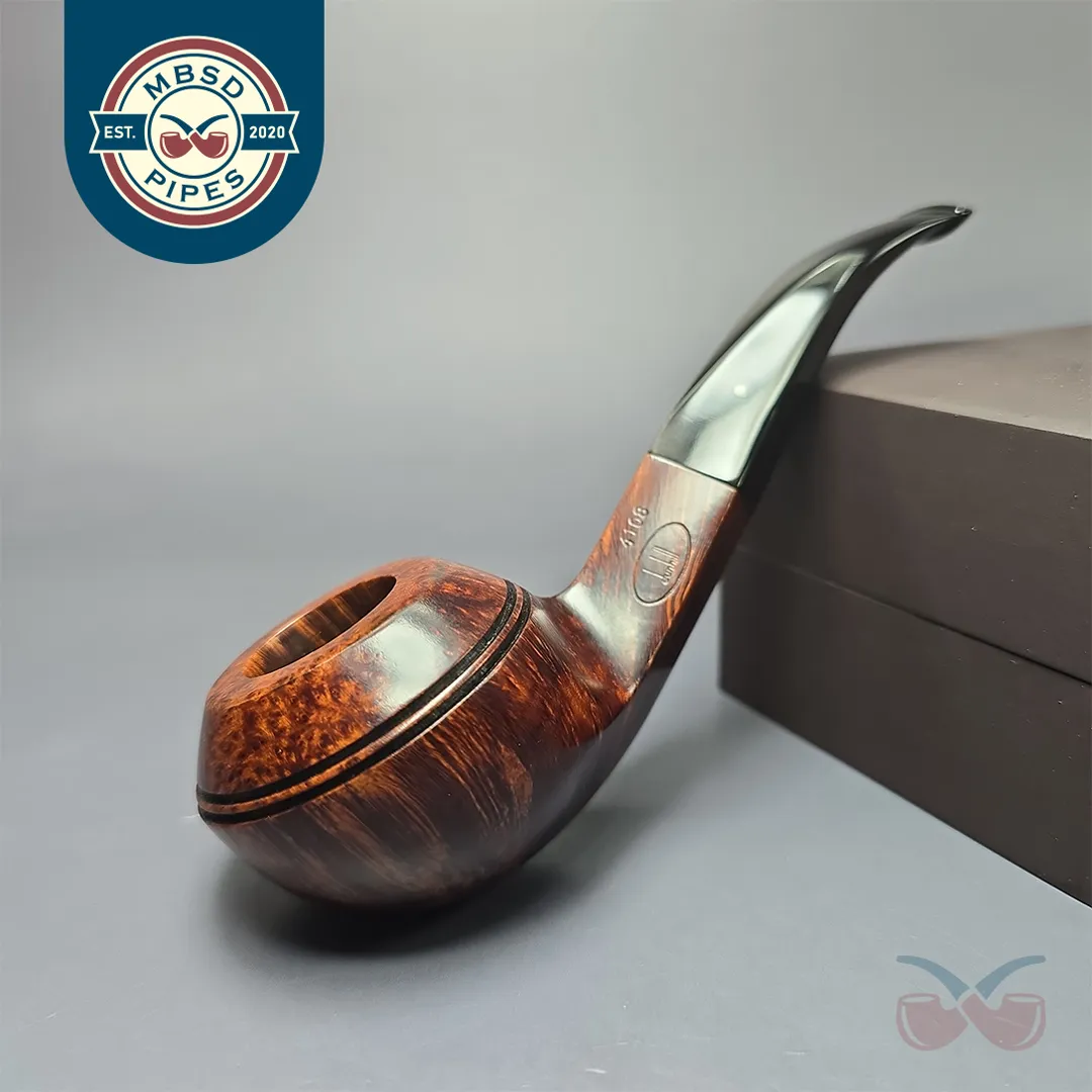 Dunhill 2004 Amber Root 4108 Bent Bulldog Estate Briar Pipe, Unsmoked