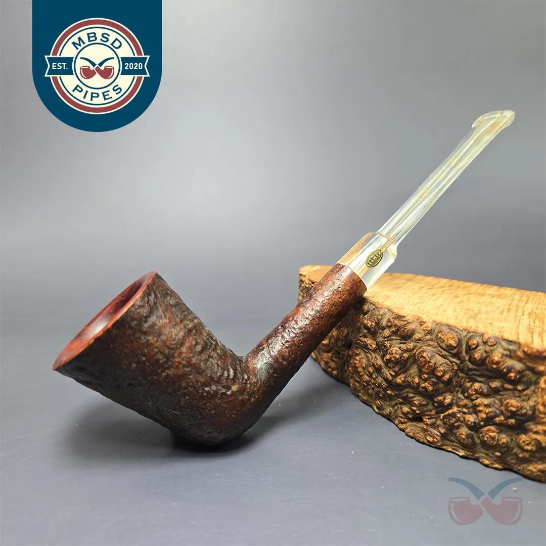 GBD Prehistoric Perspex 864 Sandblasted Dublin Estate Briar Pipe, English Estates