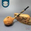 C-Pipe Partially Rusticated Prince w/ Bamboo Handmade Briar Pipe, New