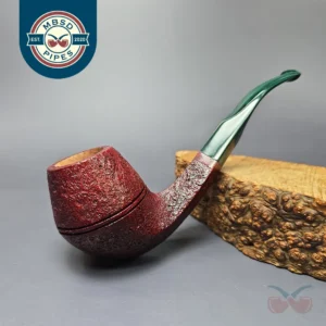 C-Pipe Sandblasted Stacked Bent Bulldog Handmade Briar Pipe, New