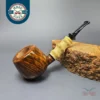C-Pipe Smooth Apple w/ Bamboo & Boxwood Handmade Briar Pipe, New