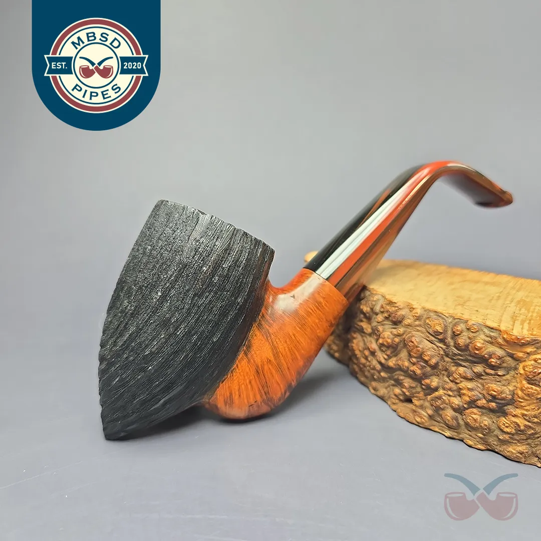 JM Boswell 2009 Partially Rusticated Oom Paul Estate Briar Pipe, Unsmoked