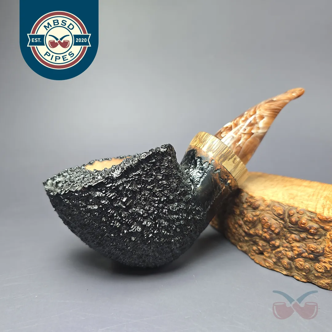 Armellini Botero Rusticated Freehand w/ Bocote Estate Briar Pipe, Unsmoked