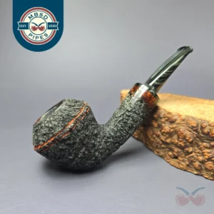 Herriot Pipes Rusticated Rhodesian Nosewarmer Handmade Briar Pipe, New