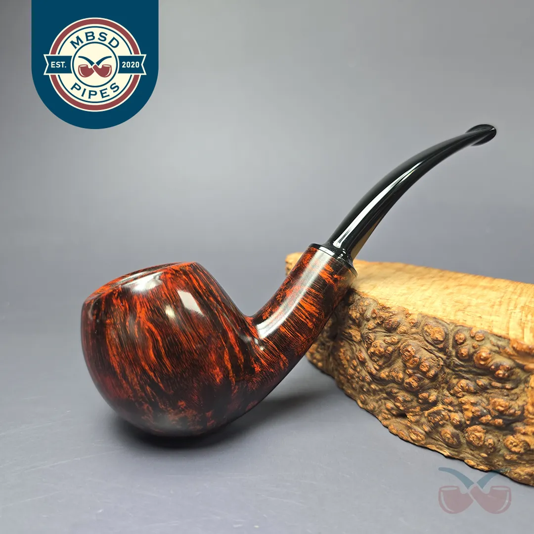 Herriot Pipes Smooth Asymmetric Apple Handmade Briar Pipe, New